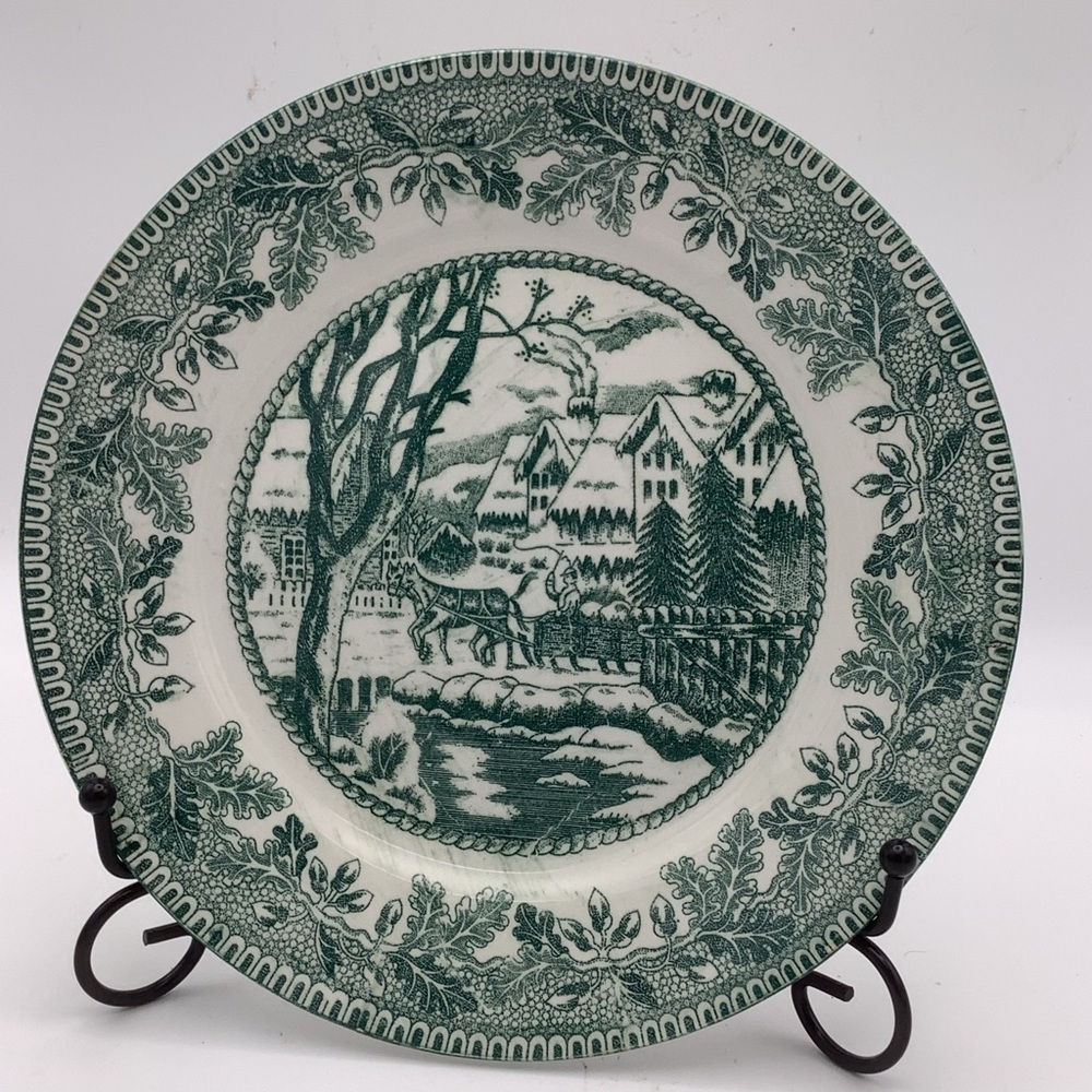 Vintage Japanese Winter Country Scene Plate